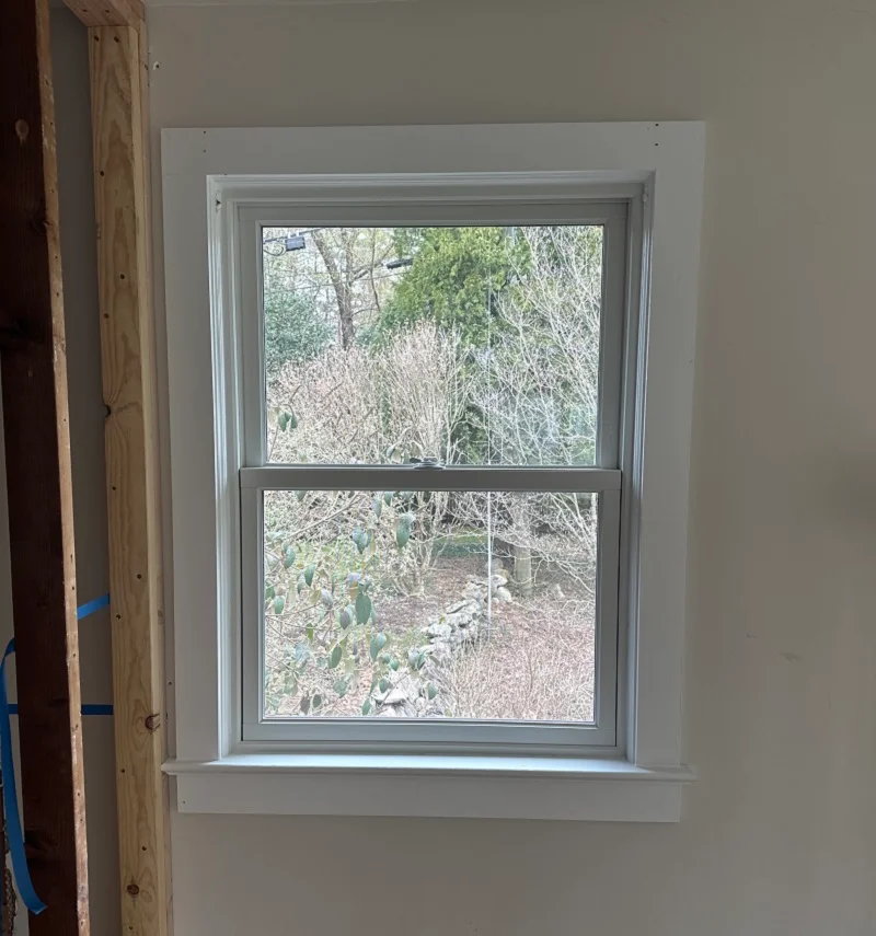 Andersen 400 Series Woodwright double hung windows with a prefinished pine interior